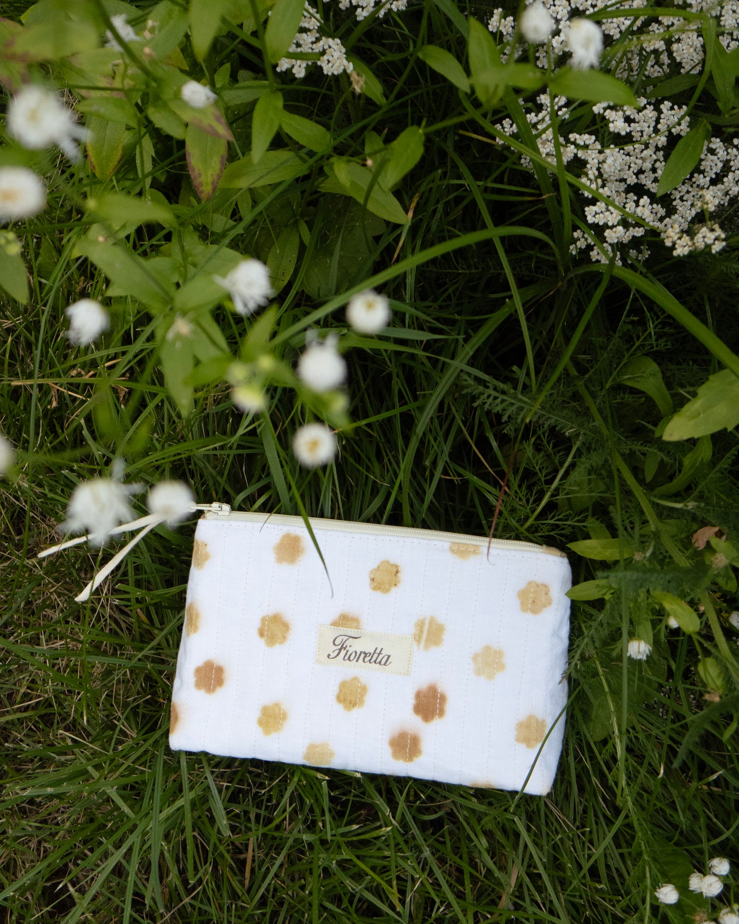 Onion dyed quilted toiletry bag